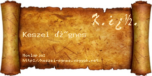 Keszei Ágnes névjegykártya