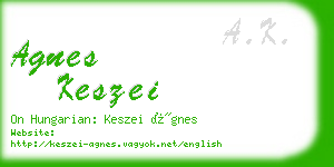 agnes keszei business card